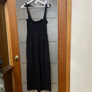 H&M Black Maxi Dress with Tie Straps